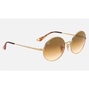 Ray Ban Oval RB1970 Light Brown Gradient Gold Sunglasses