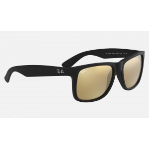 Ray Ban Justin Color Mix Low Bridge Fit RB4165 Mirror + Black Frame Gold Mirror Lens Sunglasses