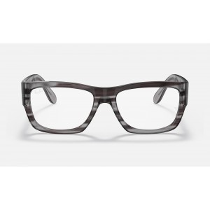 Ray Ban Nomad Optics RB5487 Demo Lens Striped Grey Sunglasses