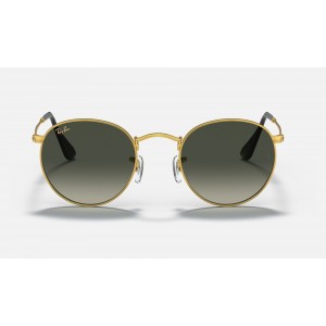 Ray Ban Round Metal Collection RB3447 Grey Gradient Gold Sunglasses