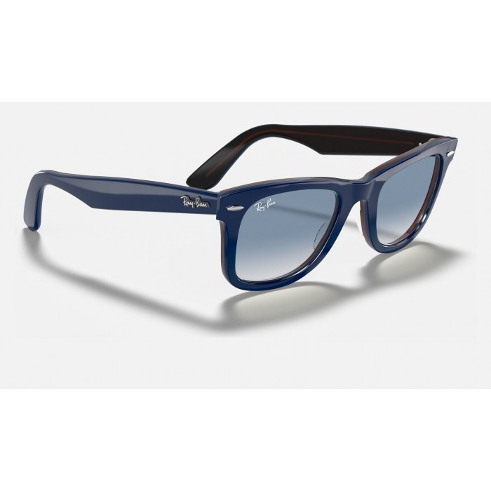 Ray Ban Wayfarer Color Mix RB2140 Light Blue Gradient Blue Sunglasses