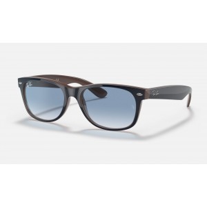 Ray Ban New Wayfarer Color Mix RB2132 Gradient + Dark Blue Frame Light Blue Gradient Lens Sunglasses
