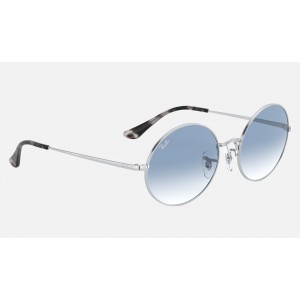 Ray Ban Oval RB1970 Blue Gradient Silver Sunglasses