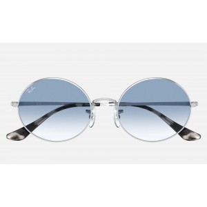 Ray Ban Oval RB1970 Blue Gradient Silver Sunglasses