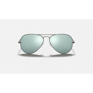 Ray Ban Aviator Flash Lenses RB3025 Silver Flash Gunmetal Sunglasses