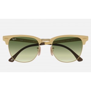 Ray Ban Clubmaster Metal Collection RB3716 Green Gradient Gold Sunglasses