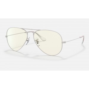 Ray Ban Aviator Blue-Light Clear Evolve RB3025 Clear Photocromic With Blue-Light Filter Light Grey Sunglasses