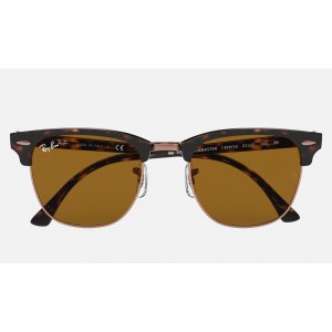Ray Ban Clubmaster Classic RB3016 Classic B-15 + Shiny Havana Frame Brown Classic B-15 Lens Sunglasses