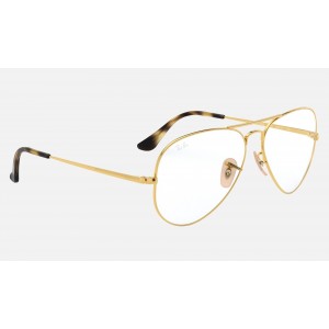 Ray Ban Aviator Optics Demo Lens Gold Sunglasses