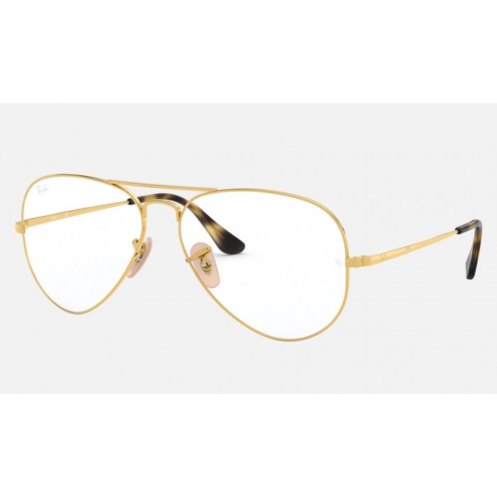 Ray Ban Aviator Optics Demo Lens Gold Sunglasses