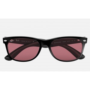 Ray Ban New Wayfarer Classic RB2132 Classic + Black Frame Violet Classic Lens Sunglasses