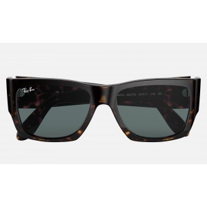 Ray Ban Nomad RB2187 Classic + Shiny Havana Frame Dark Blue Classic Lens Sunglasses