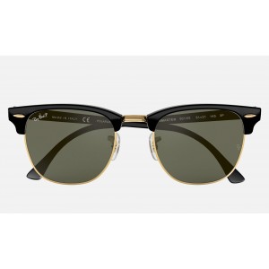 Ray Ban Clubmaster Classic Low Bridge Fit RB3016 Polarized Classic G-15 + Black Frame Green Classic G-15 Lens Sunglasses