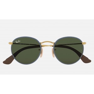 Ray Ban Round Craft RB3475 Classic G-15 + Blue Denim Frame Green Classic G-15 Lens Sunglasses