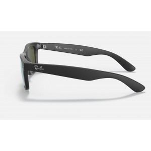 Ray Ban New Wayfarer Flash RB2132 Flash + Black Frame Silver Flash Lens Sunglasses