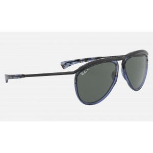 Ray Ban Aviator Olympian RB2219 Blue Polarized Gradient Blue Gradient Havana Sunglasses