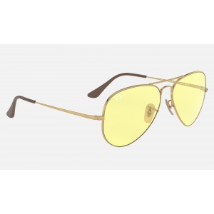 Ray Ban Solid Evolve RB3689 Yellow Photochromic Evolve Gold Sunglasses