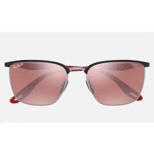 Ray Ban Scuderia Ferrari Collection RB3673 Silver Mirror Chromance Black Sunglasses
