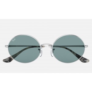 Ray Ban Oval RB1970 Blue Classic Silver Sunglasses