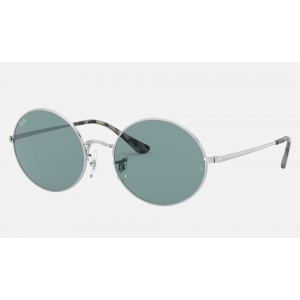Ray Ban Oval RB1970 Blue Classic Silver Sunglasses