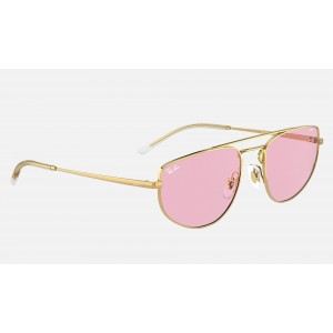 Ray Ban RB3668 Pink Photochromic Shiny Gold Sunglasses