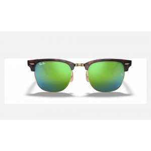 Ray Ban Clubmaster Flash Lenses RB3016 Flash + Tortoise Frame Green Flash Lens Sunglasses