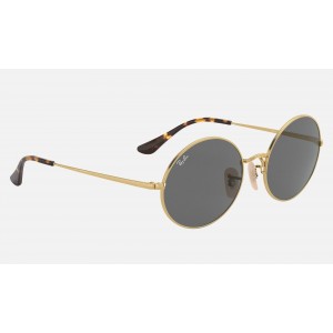Ray Ban Oval RB1970 Dark Grey Classic Gold Sunglasses