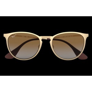 Ray Ban Erika Metal RB3539 Polarized Gradient + Gold Frame Brown Gradient Lens Sunglasses