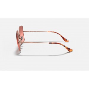 Ray Ban Square 1971 Washed Evolve RB1971 Pink Photochromic Evolve Bronze-Copper Sunglasses