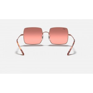 Ray Ban Square 1971 Washed Evolve RB1971 Pink Photochromic Evolve Bronze-Copper Sunglasses