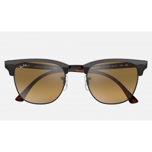 Ray Ban Clubmaster Color Mix Low Bridge Fit RB3016 Mirror + Grey Frame Brown/Silver Mirror Lens Sunglasses
