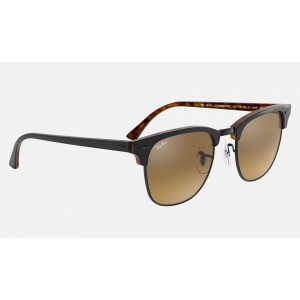 Ray Ban Clubmaster Color Mix Low Bridge Fit RB3016 Mirror + Grey Frame Brown/Silver Mirror Lens Sunglasses