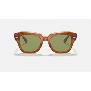 Ray Ban State Street RB2186 Light Green Classic Tortoise Sunglasses