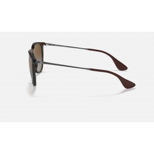 Ray Ban Erika Classic Low Bridge Fit RB4171 Polarized Gradient + Tortoise Frame Brown Gradient Lens Sunglasses