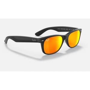 Ray Ban New Wayfarer Flash RB2132 Flash + Black Frame Orange Flash Lens Sunglasses