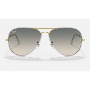 Ray Ban Aviator Full Color Legend RB3025 Light Gray Gradient Gray Sunglasses