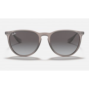 Ray Ban Erika Color Mix Low Bridge Fit RB4171 Gradient + Shiny Transparent Grey Frame Grey Gradient Lens Sunglasses