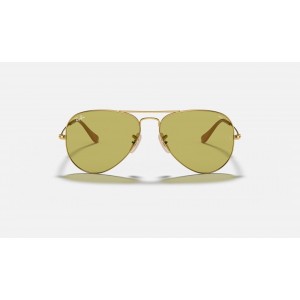 Ray Ban Aviator Washed Evolve RB325 Green Photochromic Evolve Gold Sunglasses