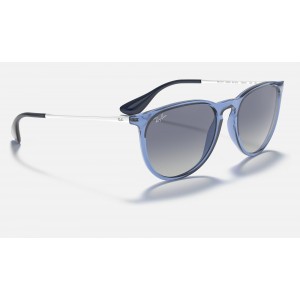 Ray Ban Erika Color Mix RB4171 Gradient + Shiny Transparent Blue Frame Blue Gradient Lens Sunglasses