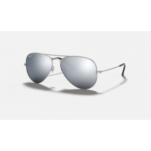Ray Ban Aviator Mirror RB3025 Silver Polarized Flash Silver Sunglasses
