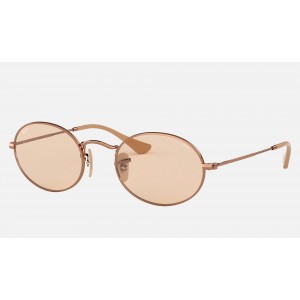 Ray Ban Oval Washed Evolve RB3547 Light Brown Photochromic Evolve Copper Sunglasses