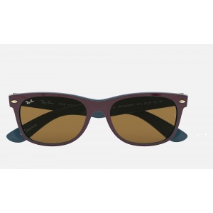 Ray Ban New Wayfarer Collection RB2132 Brown Classic B -15 Violet Sunglasses