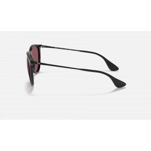 Ray Ban Erika Classic RB4171 Polarized Mirror + Black Frame Purple Mirror Lens Sunglasses