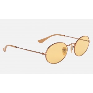 Ray Ban Oval Washed Evolve RB3547 Yellow Photochromic Evolve Copper Sunglasses