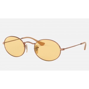 Ray Ban Oval Washed Evolve RB3547 Yellow Photochromic Evolve Copper Sunglasses
