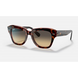 Ray Ban State Street RB2186 Brown Gradient Pink Tortiose Sunglasses