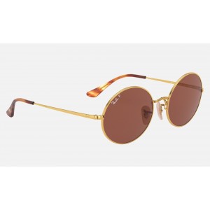 Ray Ban Oval RB1970 Purple Classic Gold Sunglasses