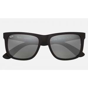 Ray Ban Justin Color Mix Low Bridge Fit RB4165 Mirror + Black Frame Grey Mirror Lens Sunglasses