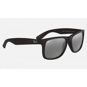 Ray Ban Justin Color Mix Low Bridge Fit RB4165 Mirror + Black Frame Grey Mirror Lens Sunglasses