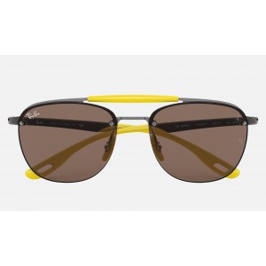 Ray Ban Scuderia Ferrari Collection RB3662 Dark Brown Classic Gunmetal Sunglasses